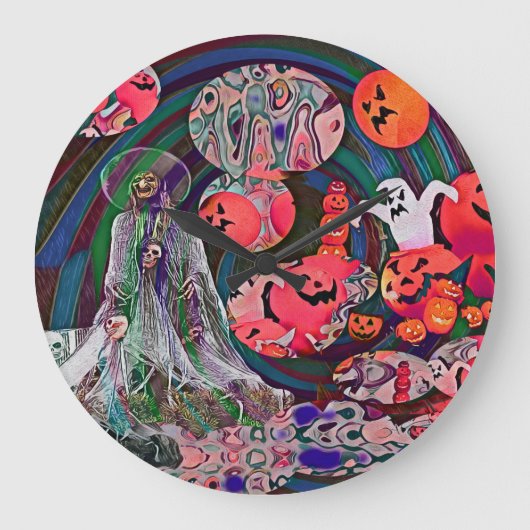 My Super Halloween V3 ラージ壁時計 (正面)