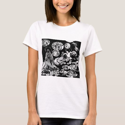 My super haloween (Black and White Art) Tシャツ (正面)
