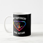 My Superhero Has Autism Awareness  コーヒーマグカップ (左)