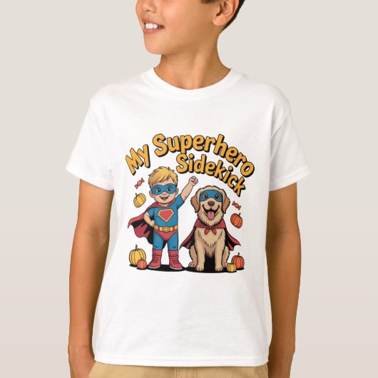 My Superhero Sidekick Halloween Kids Tee Tシャツ (正面)
