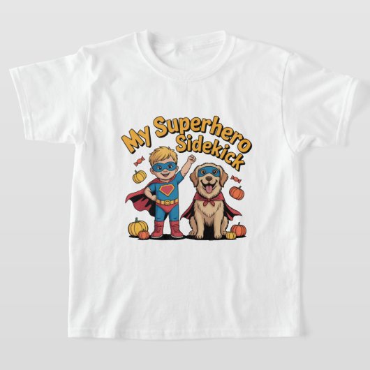 My Superhero Sidekick Halloween Kids Tee Tシャツ (レイダウン)