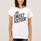 My Sweet Sixteen Modern Black and Pink Text Tシャツ (正面)