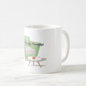 "My Tea Is My Therapist" Steaming Mug Quote Art コーヒーマグカップ (正面右)