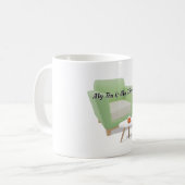 "My Tea Is My Therapist" Steaming Mug Quote Art コーヒーマグカップ (正面左)