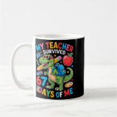 My Teacher Survived 67 Days Of Me Funny Dinosaur S コーヒーマグカップ (左)
