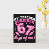 My Teacher Survived 67 Days Of Me Six Seven Meme C カード (黄色い花)