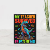My Teacher Survived 67 Days Of School 67 Meme Dino カード (正面)