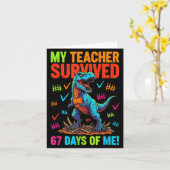 My Teacher Survived 67 Days Of School 67 Meme Dino カード (黄色い花)