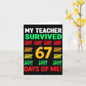 My Teacher Survived 67 Days Of School Funny 6-7 67 カード (黄色い花)