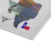 My Texas - テキサスの地図の輪郭と去勢牛と揚油ポンプと風車 カッティングボード (角)
