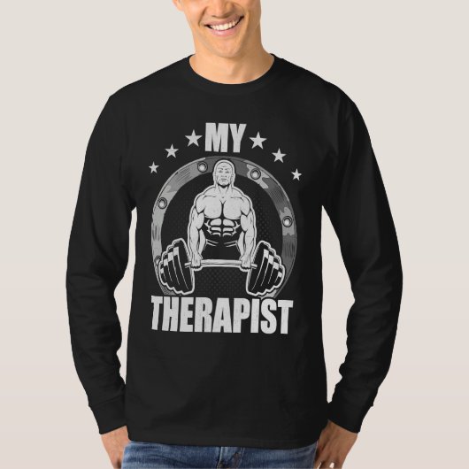 My Therapist Bodybuilding Weightlifting Workout Tシャツ (正面)