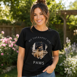 My therapist has paws フレンチブルドッグ 写真 黒 tシャツ