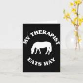 My Therast Eats Hay Funny Horse Lover Saying  カード (黄色い花)