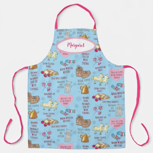 My Things お気に入りの Sound of Music パーソナライズされた エプロン (正面)