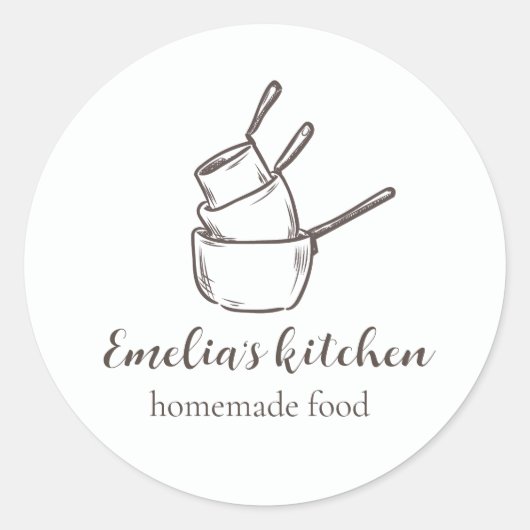 My tiny kitchen logo Sticker ラウンドシール (正面)
