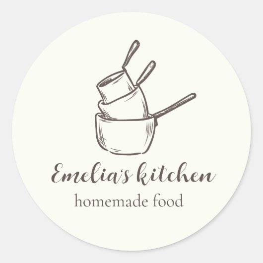 My tiny kitchen logo Sticker ラウンドシール (正面)