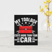 My Toolbox Costs More Than Your Car Funny Auto Mec カード (黄色い花)