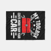 My Toolbox Costs More Than Your Car Funny Auto Mec フリースブランケット (正面(横))