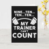 My Trainer Can't Count Funny Gym Workout Long Slee カード (黄色い花)