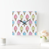 My Treat – アイスクリーム スクエア壁時計 (ホーム)