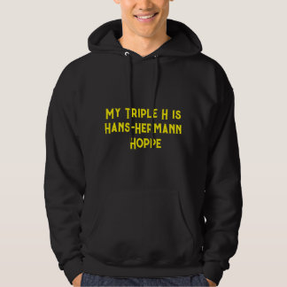 『My Triple H is Hans-Hermann Hope』フード付きスウェットシャツ パーカ