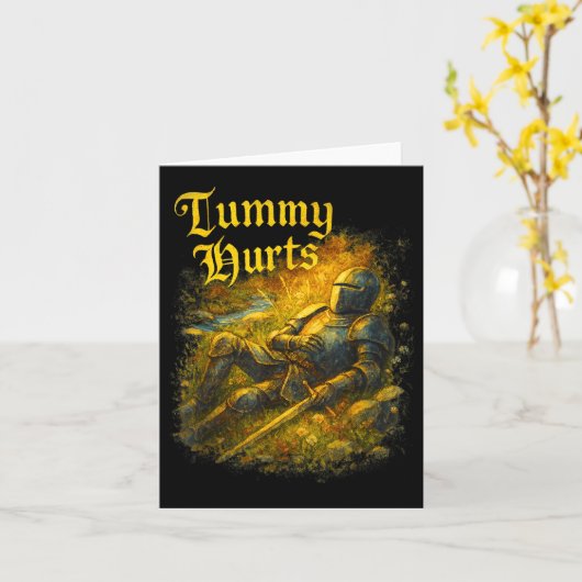 My Tummy Hurts Medieval Knight Ibs Stomach Ache Ga カード (黄色い花)