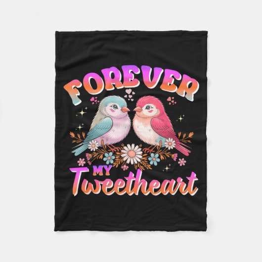 My Tweetheart Forever Valentines Day Love Couple B フリースブランケット (正面)