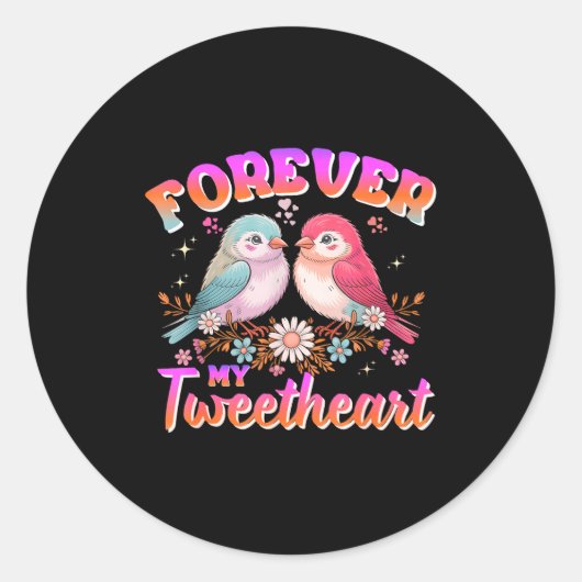 My Tweetheart Forever Valentines Day Love Couple B ラウンドシール (正面)