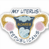 My Uterus Scares Republicans シール (正面)