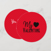 「My Valentineハート」丸バレンタインカード (正面/裏面)