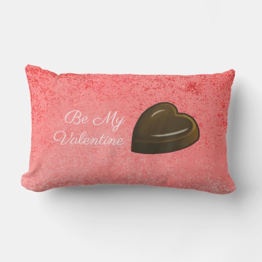 My Valentine Chocolate Heart ランバークッション (正面)