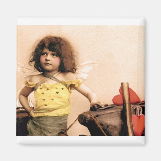 My Valentine Cupid Blacksmithヴィンテージフォトマグネット マグネット (正面)