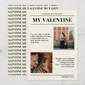 My Valentine Customizable Newspaper Photos Card  招待状 (正面/裏面)