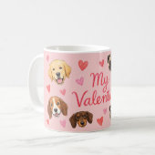 My Valentine Dog | Personalized Pet Photo Pink コーヒーマグカップ (正面左)