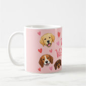 My Valentine Dog | Personalized Pet Photo Pink コーヒーマグカップ (左)