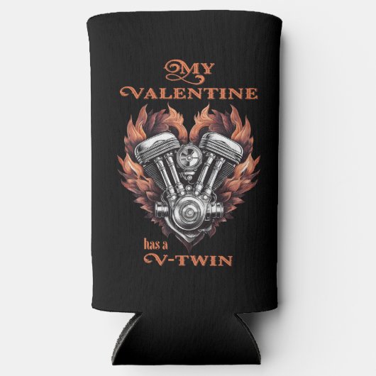 My Valentine has a V-Twin, Biker スリム缶クーラー (正面)