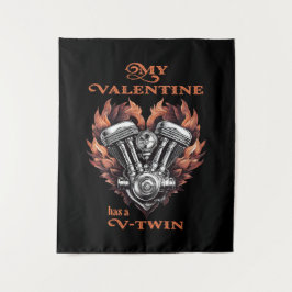 My Valentine has a V-Twin, Biker タペストリー