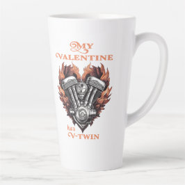 My Valentine has a V-Twin, Biker style カフェラテマグ