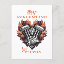 My Valentine has a V-Twin, Biker style シーズンポストカード