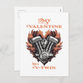 My Valentine has a V-Twin, Biker style シーズンポストカード (正面/裏面)