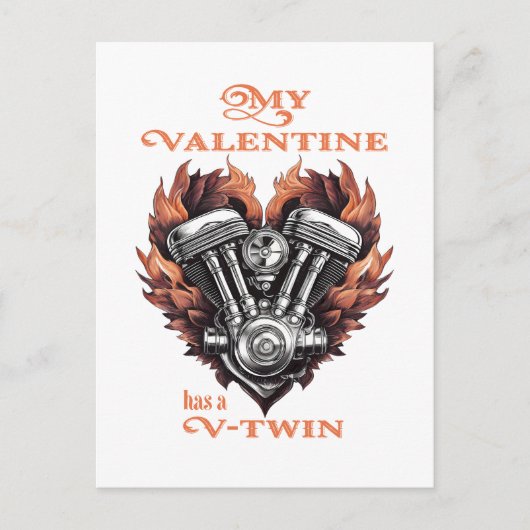 My Valentine has a V-Twin, Biker style シーズンポストカード (正面)