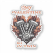 My Valentine has a V-Twin, Biker style シール (正面)