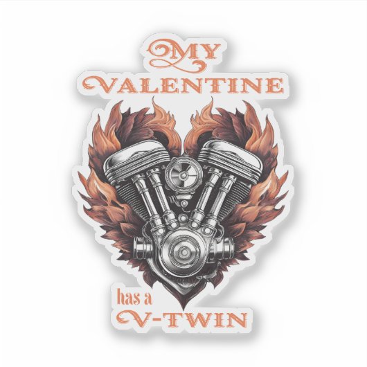 My Valentine has a V-Twin, Biker style シール (正面)