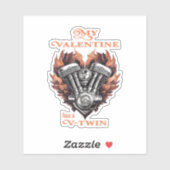 My Valentine has a V-Twin, Biker style シール (シート)