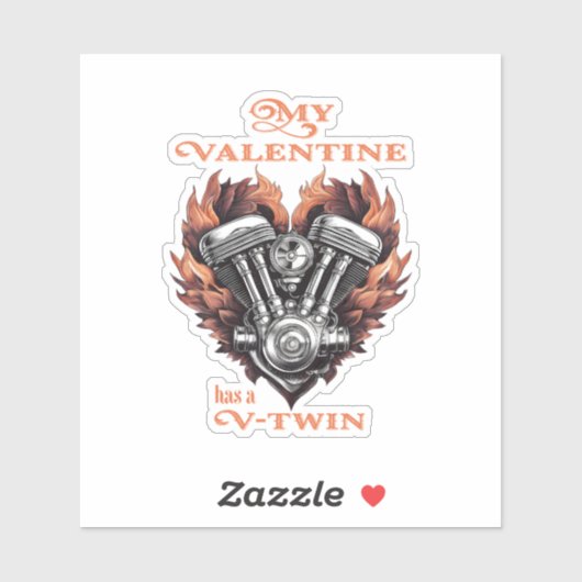 My Valentine has a V-Twin, Biker style シール (シート)