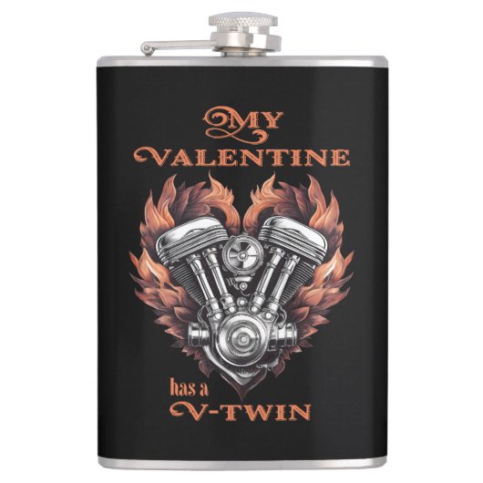 My Valentine has a V-Twin, Biker style フラスク (正面)