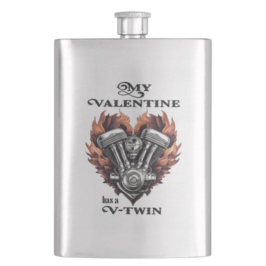 My Valentine has a V-Twin, Biker style フラスク (正面)