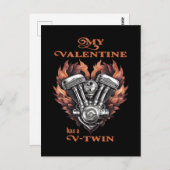 My Valentine has a V-Twin, Biker style ポストカード (正面/裏面)