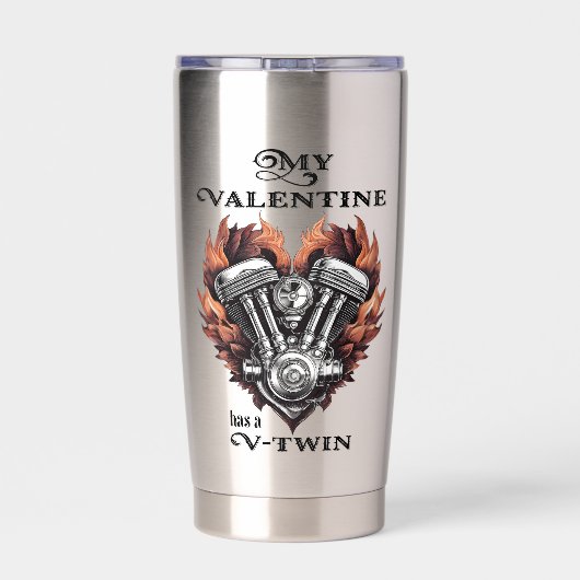 My Valentine has a V-Twin, Biker style 保温保冷タンブラー (背面)