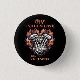 My Valentine has a V-Twin, Biker style 缶バッジ